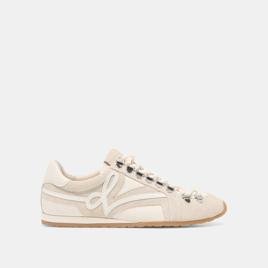 DEACON Ivory Suede Lace-Up Sneakers | Dolce Vita Latest