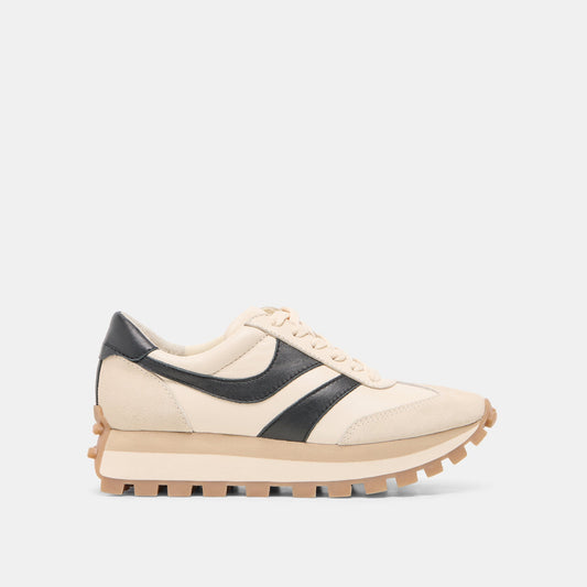 TRESA White Black Leather Platform Sneakers | Dolce Vita Discount