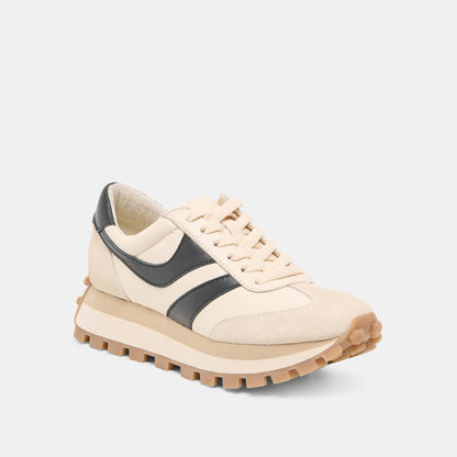 TRESA White Black Leather Platform Sneakers | Dolce Vita Discount