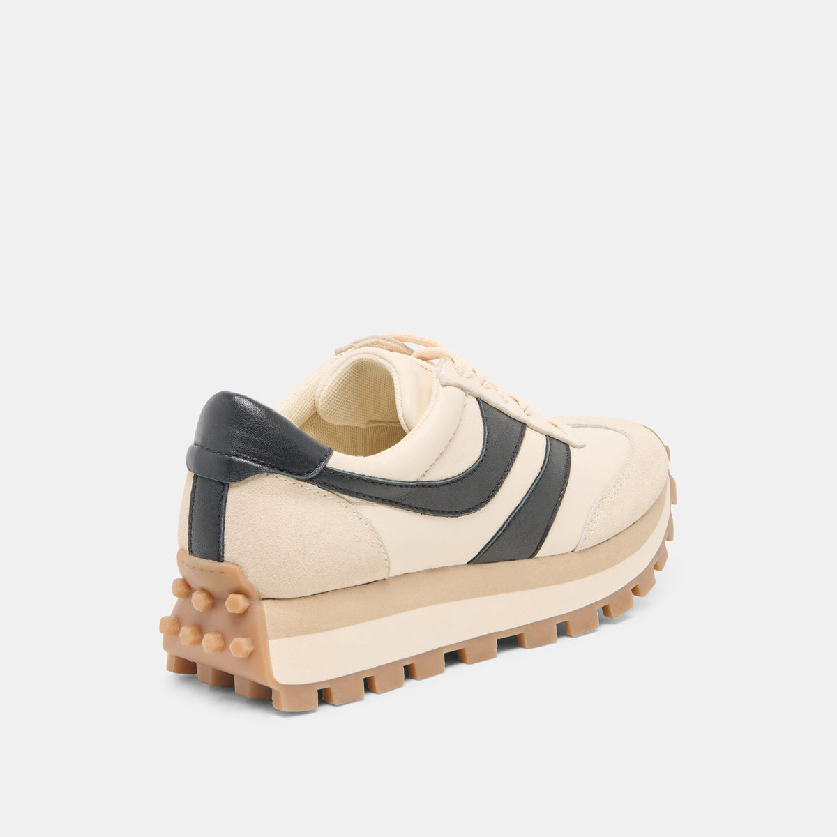 TRESA White Black Leather Platform Sneakers | Dolce Vita Discount