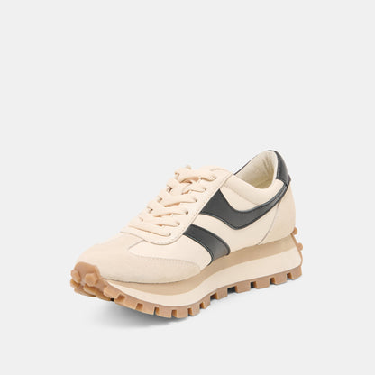 TRESA White Black Leather Platform Sneakers | Dolce Vita Discount