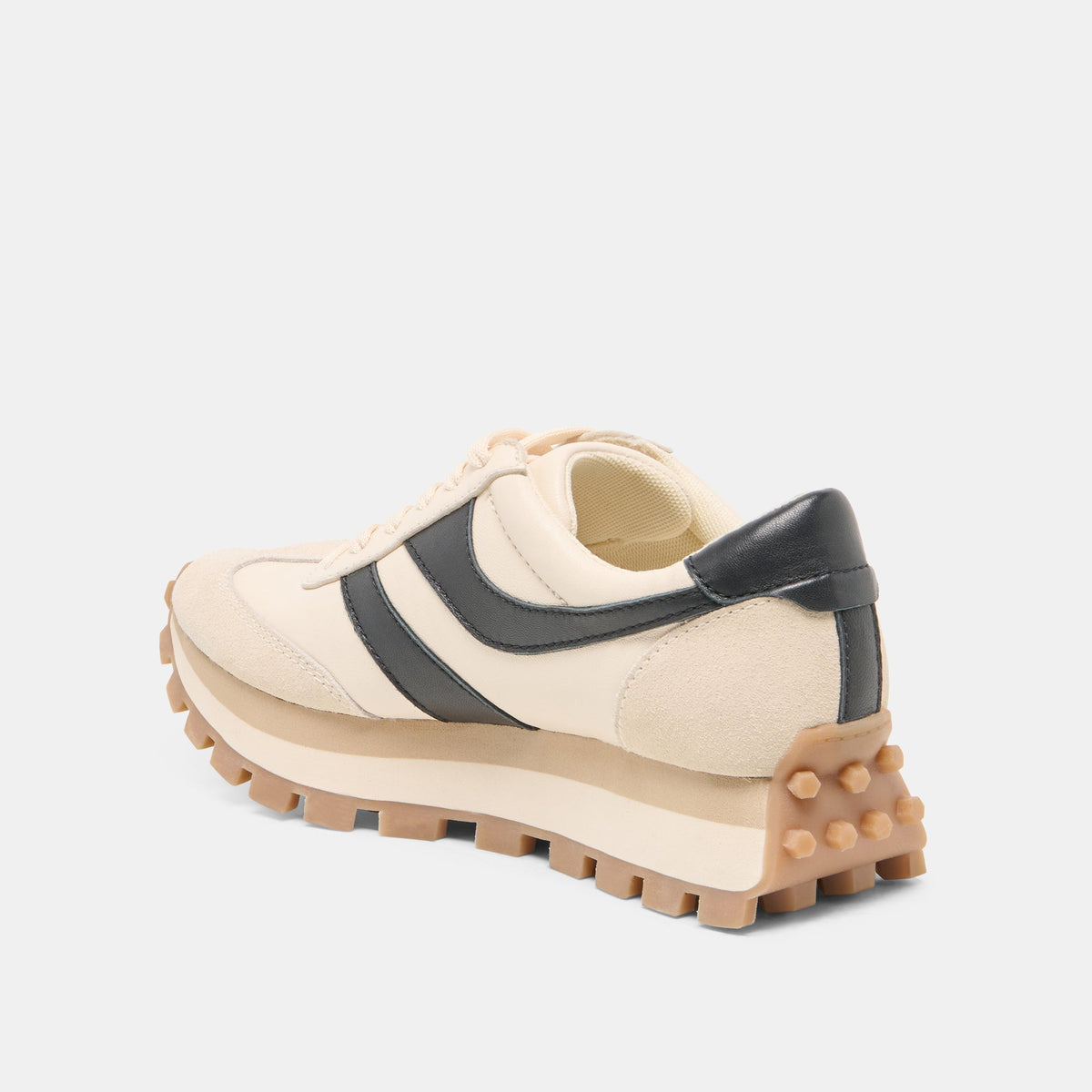 TRESA White Black Leather Platform Sneakers | Dolce Vita Discount