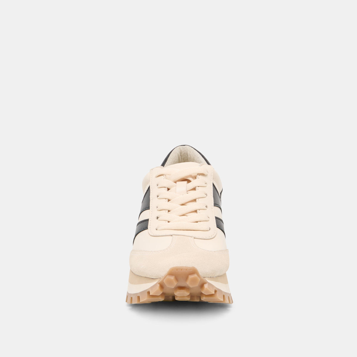 TRESA White Black Leather Platform Sneakers | Dolce Vita Discount