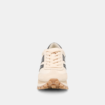 TRESA White Black Leather Platform Sneakers | Dolce Vita Discount