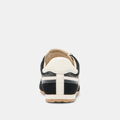 DEACON Black White Suede Lace-Up Sneakers | Dolce Vita New