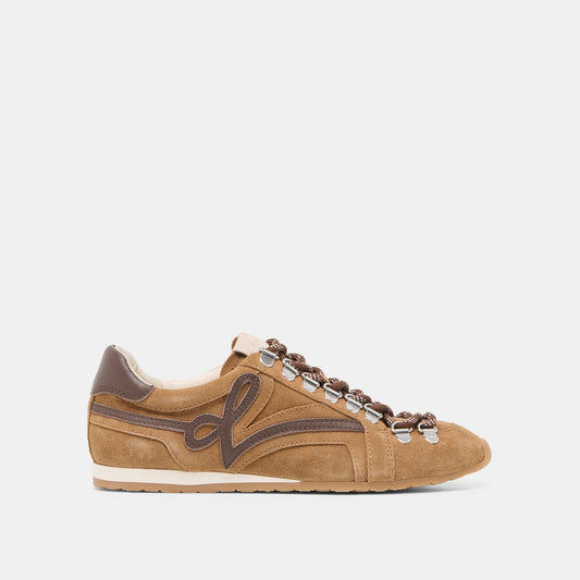 DEACON Lt Brown Suede Lace-Up Sneakers | Dolce Vita Discount