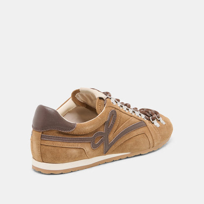 DEACON Lt Brown Suede Lace-Up Sneakers | Dolce Vita Discount