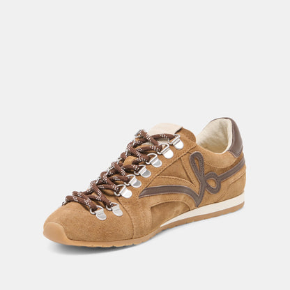 DEACON Lt Brown Suede Lace-Up Sneakers | Dolce Vita Discount