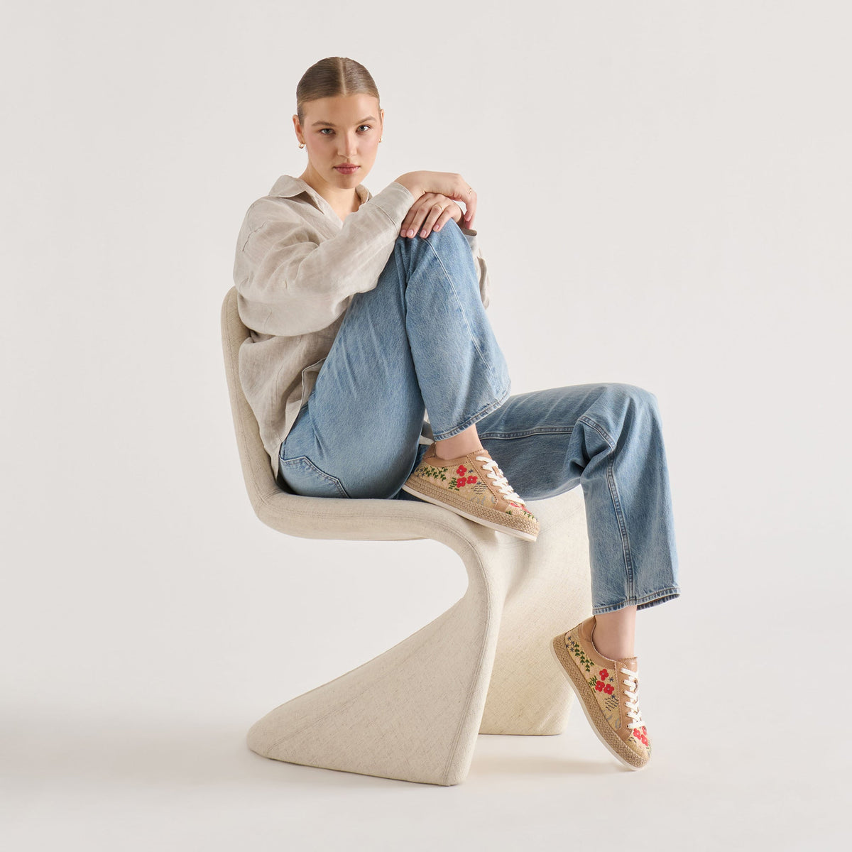Azalia Sand Floral Raffia Heels | Dolce Vita Sale