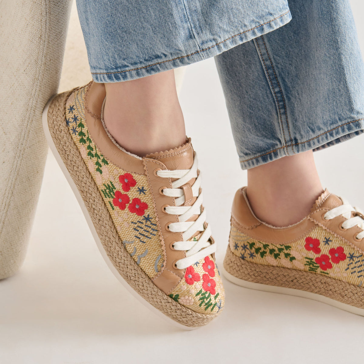 Azalia Sand Floral Raffia Heels | Dolce Vita Sale