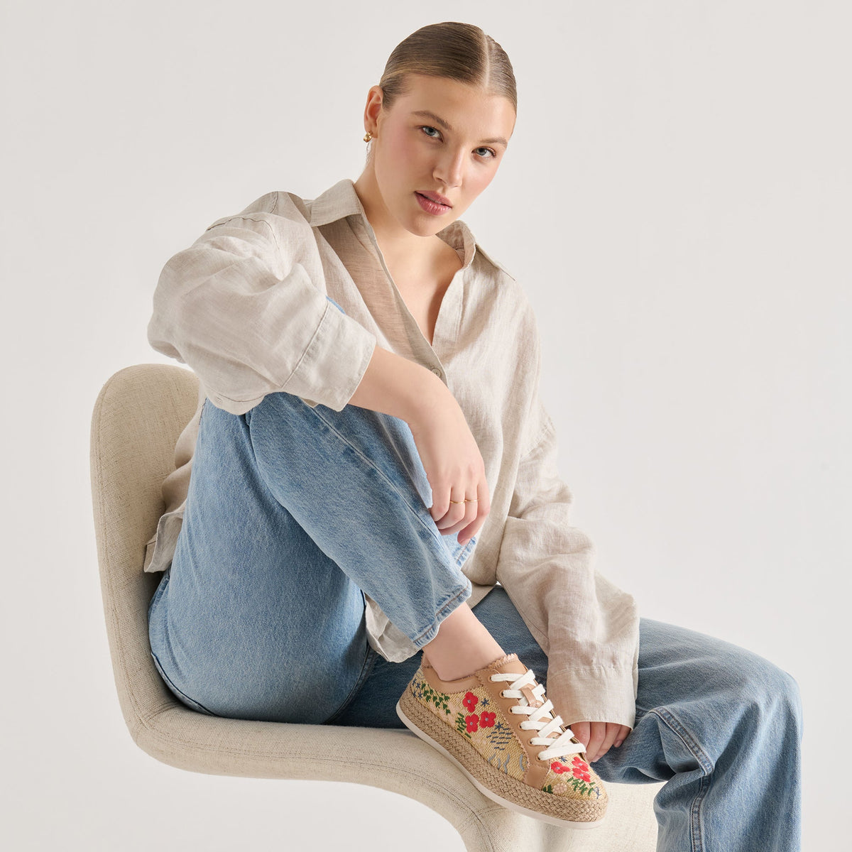 Azalia Sand Floral Raffia Heels | Dolce Vita Sale