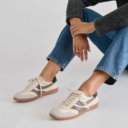 Merit White Grey Leather Sneakers | Dolce Vita Exclusive
