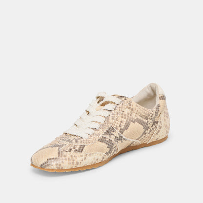 Dorie Natural Snake Embossed Leather Sneakers | Dolce Vita Latest
