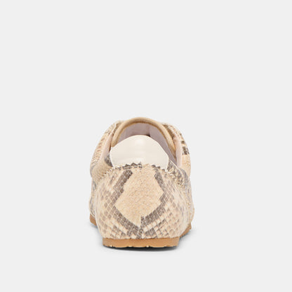 Dorie Natural Snake Embossed Leather Sneakers | Dolce Vita Latest
