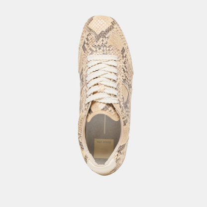 Dorie Natural Snake Embossed Leather Sneakers | Dolce Vita Latest