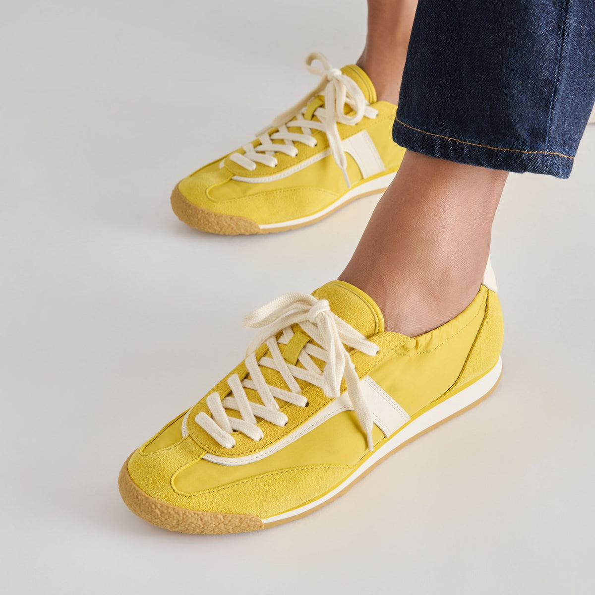 Sariya Yellow Nylon Sneakers | Dolce Vita Deals