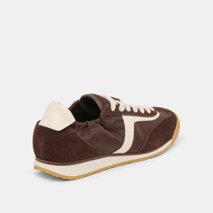 Sariya Dk Brown Nylon Sneakers | Dolce Vita Trusted