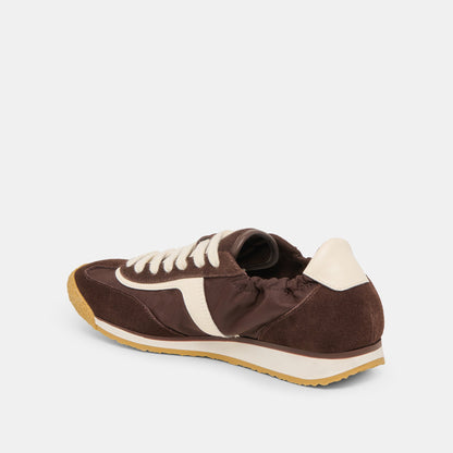 Sariya Dk Brown Nylon Sneakers | Dolce Vita Trusted