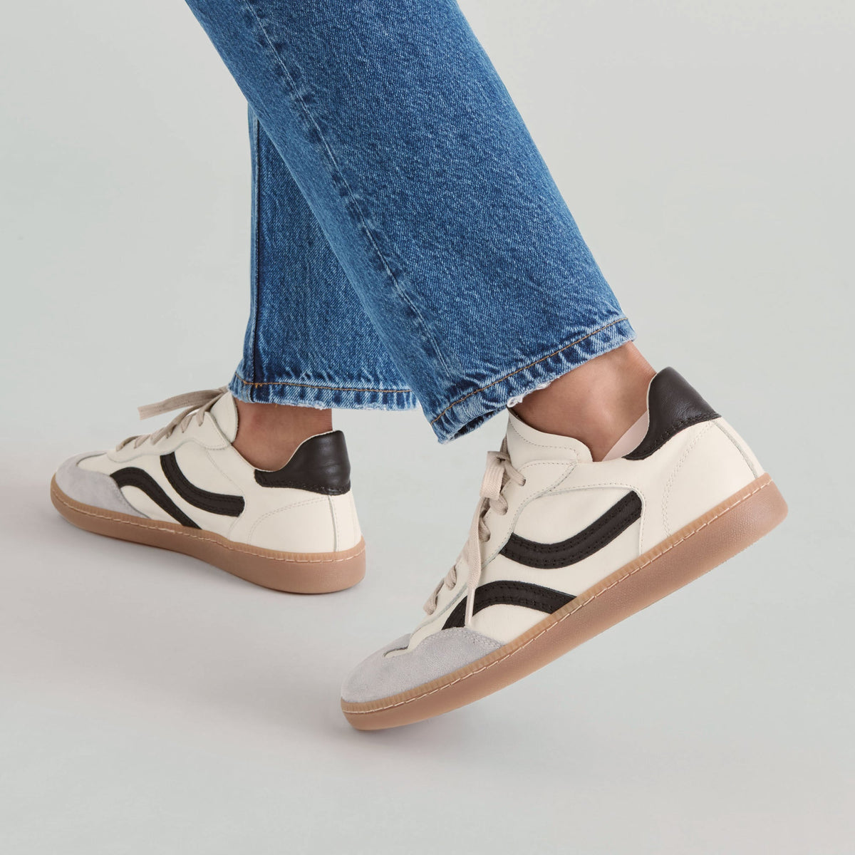 Rebel White Black Leather Sneakers | Dolce Vita Quality