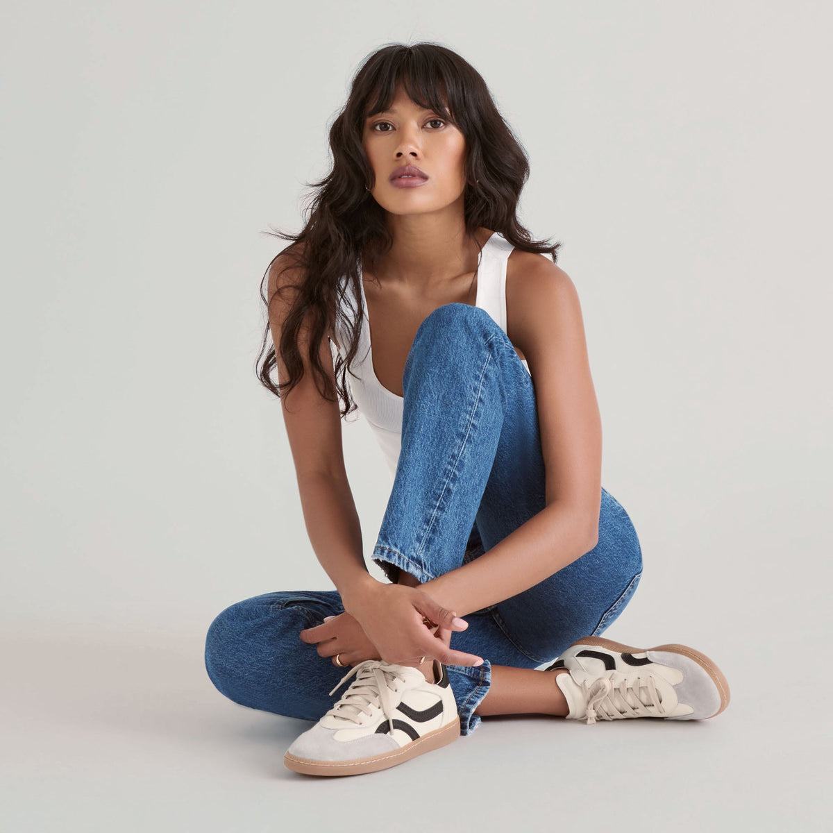 Rebel White Black Leather Sneakers | Dolce Vita Quality