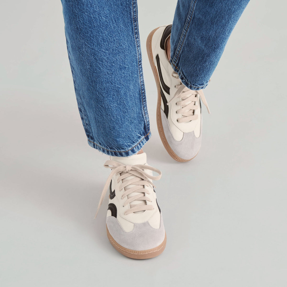 Rebel White Black Leather Sneakers | Dolce Vita Quality