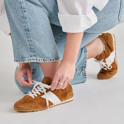 Shyla Cognac Suede Sneakers | Dolce Vita Quality