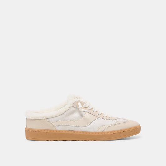 Notice Slide Plush Off White Crackled Leather Sneakers | Dolce Vita Special Offer