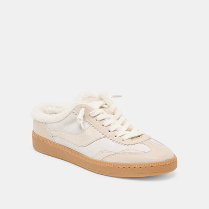 Notice Slide Plush Off White Crackled Leather Sneakers | Dolce Vita Special Offer