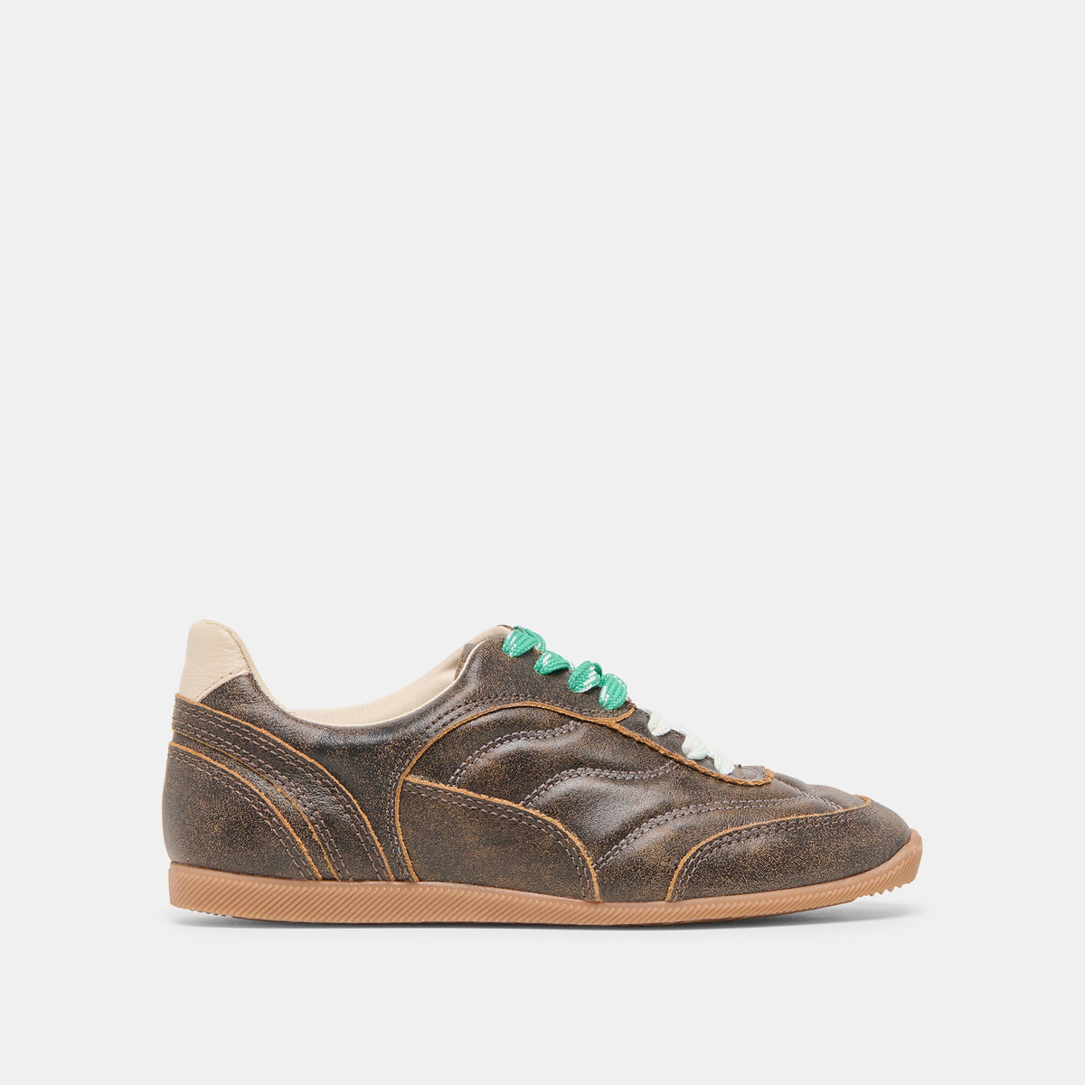 Laini Brown Distressed Leather Sneakers | Dolce Vita Featured