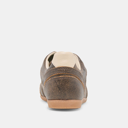Laini Brown Distressed Leather Sneakers | Dolce Vita Featured
