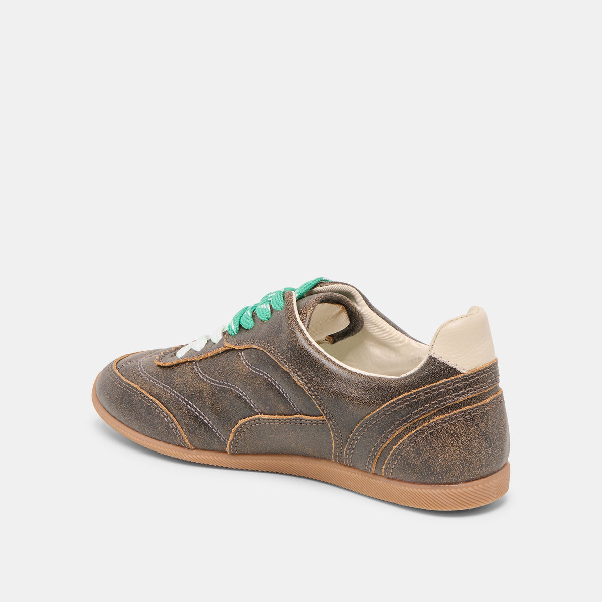 Laini Brown Distressed Leather Sneakers | Dolce Vita Featured