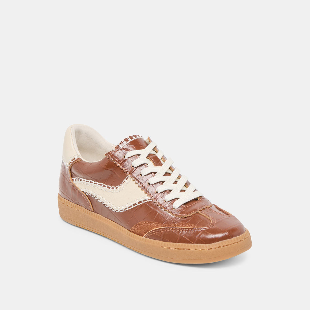NOTICE STITCH SNEAKERS COGNAC CROCO EMBOSSED LEATHER
 – Dolce Vita | Dolce Vita Popular