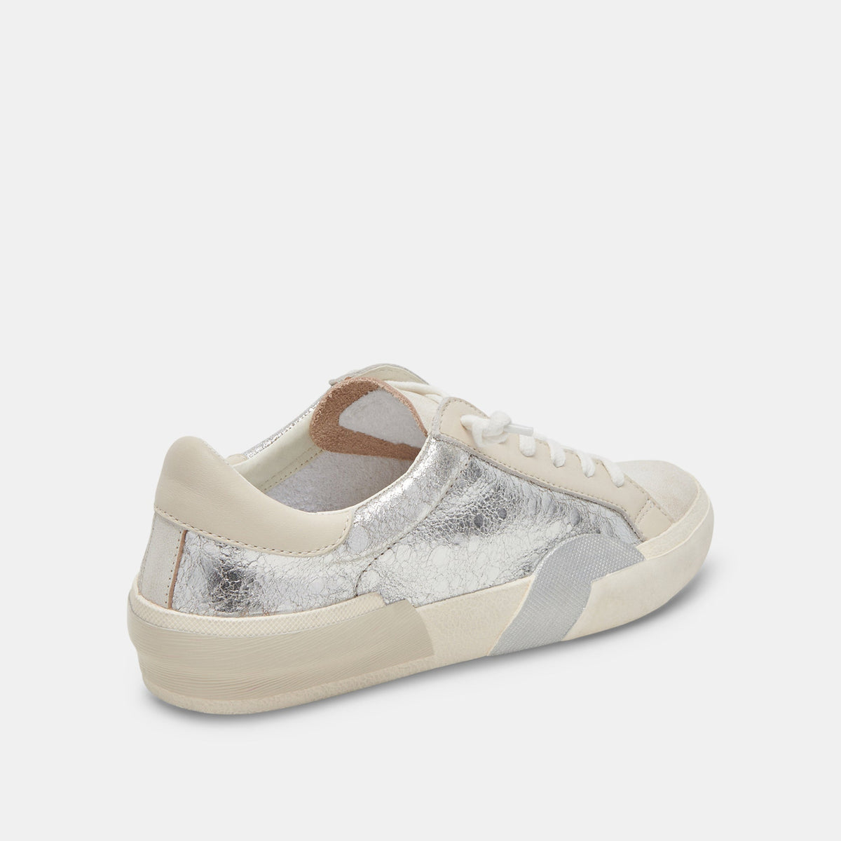 Zina Sneakers Chrome Distressed Leather | Chrome Leather Sneakers
 – Dolce Vita | Dolce Vita Sale