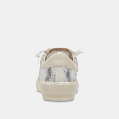 Zina Sneakers Chrome Distressed Leather | Chrome Leather Sneakers
 – Dolce Vita | Dolce Vita Sale