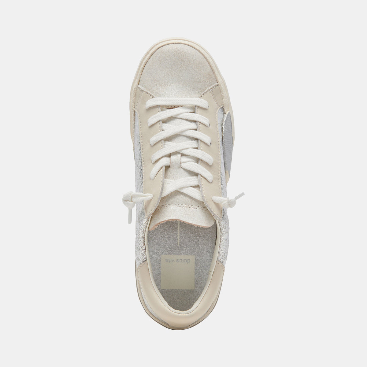 Zina Sneakers Chrome Distressed Leather | Chrome Leather Sneakers
 – Dolce Vita | Dolce Vita Sale