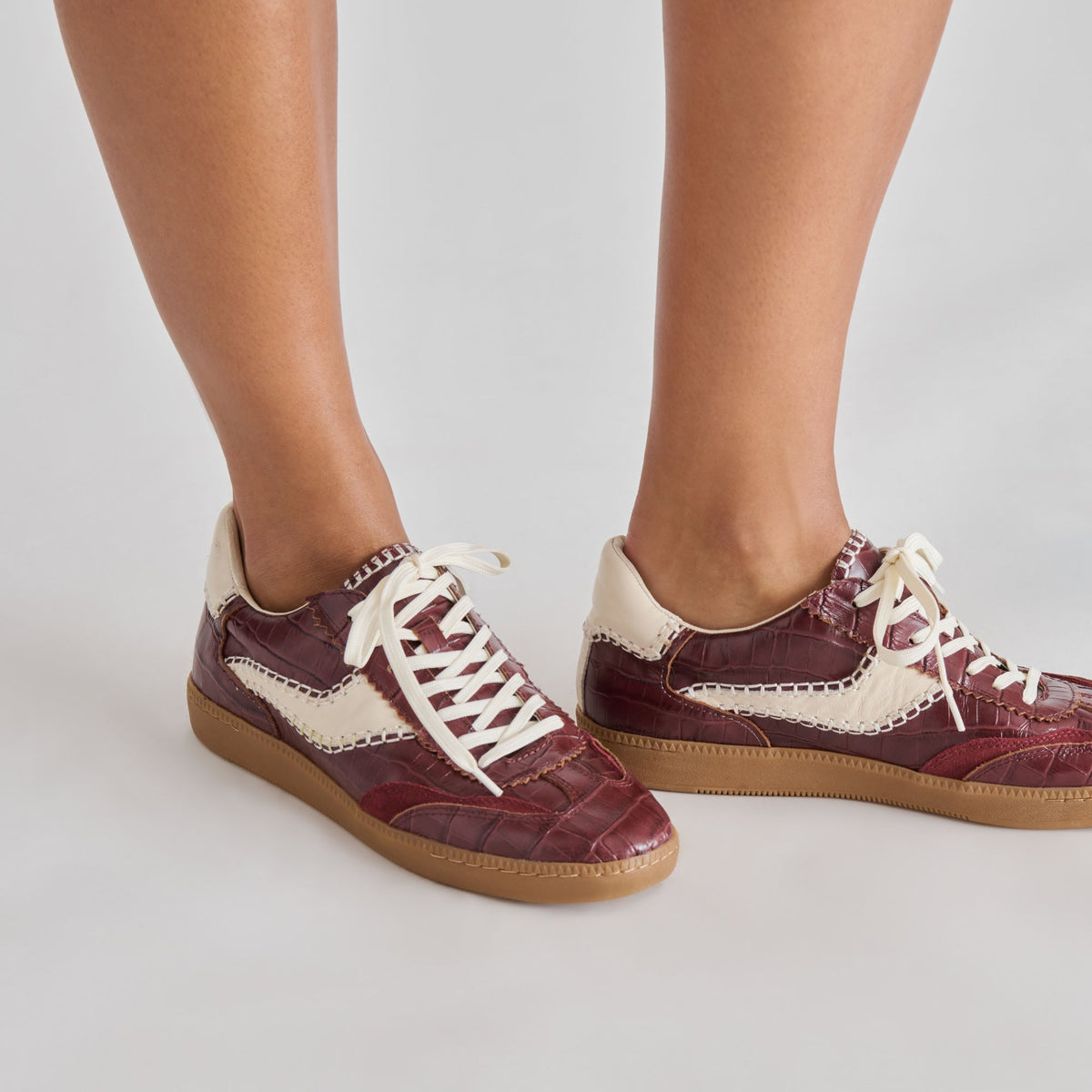 NOTICE STITCH SNEAKERS OXBLOOD CROCO EMBOSSED LEATHER
 – Dolce Vita | Dolce Vita Hot Sale