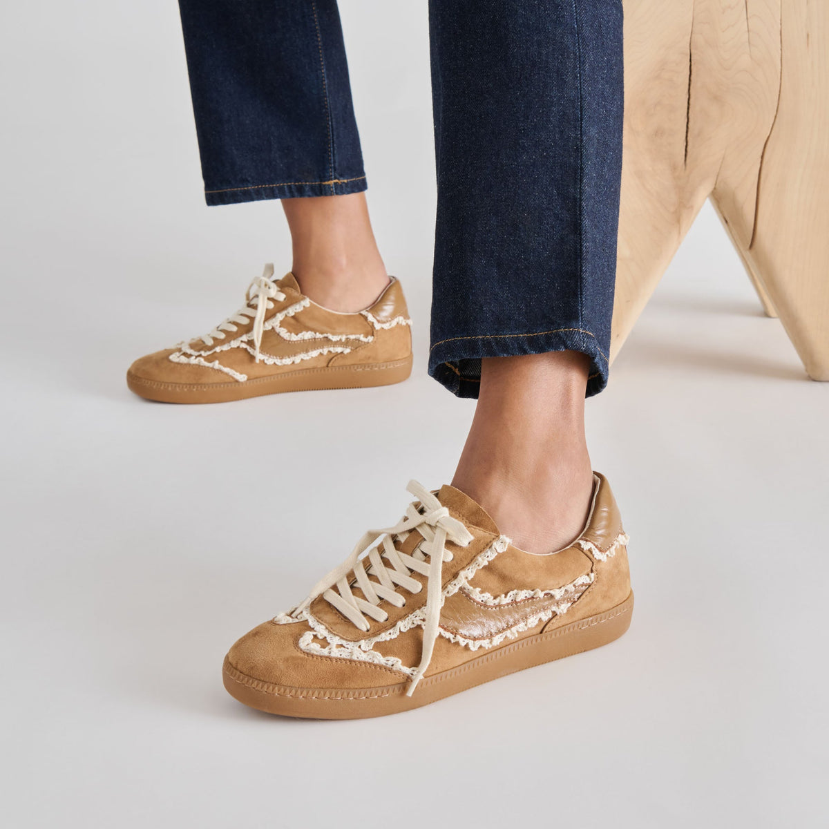 Notice Lace Lt Brown Suede Sneakers | Dolce Vita Great Value