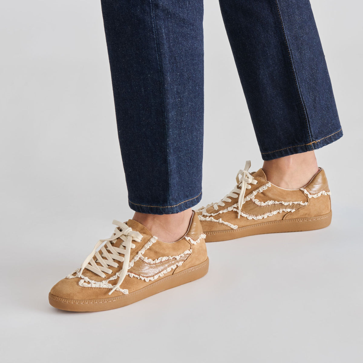 Notice Lace Lt Brown Suede Sneakers | Dolce Vita Great Value