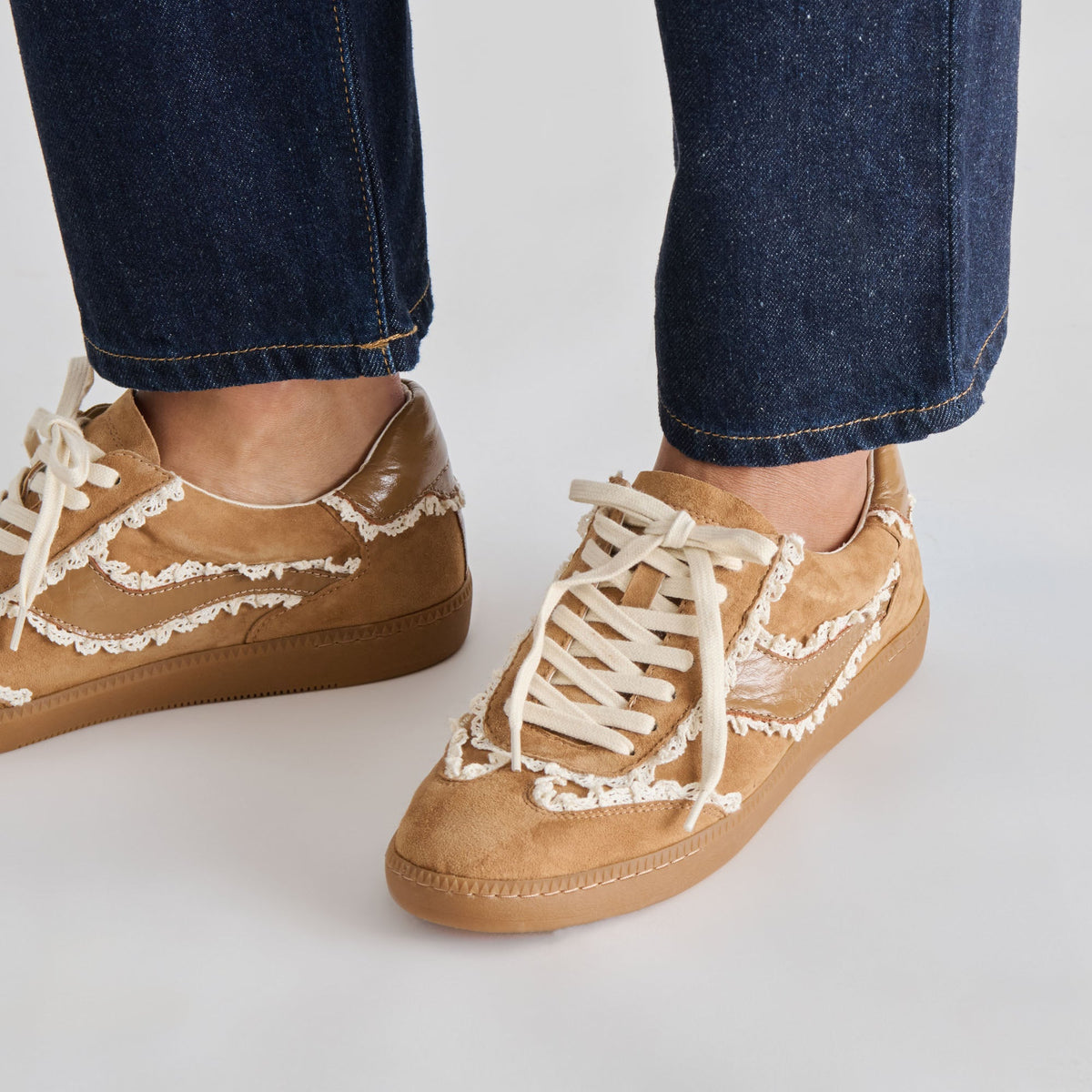 Notice Lace Lt Brown Suede Sneakers | Dolce Vita Great Value