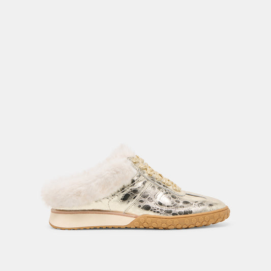 Izzey Plush Platinum Leather Sneakers | Dolce Vita Recommended