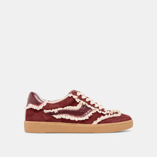 Notice Lace Oxblood Suede Sneakers | Dolce Vita Customer Favorite