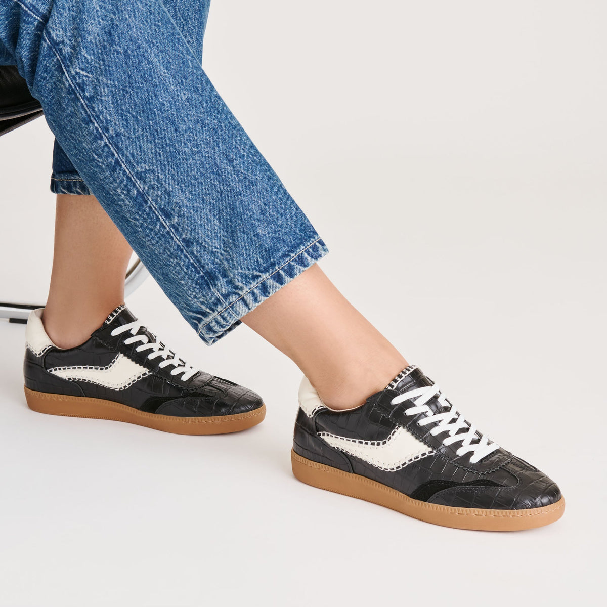 NOTICE STITCH SNEAKERS NOIR CROCO EMBOSSED LEATHER
 – Dolce Vita | Dolce Vita Exclusive