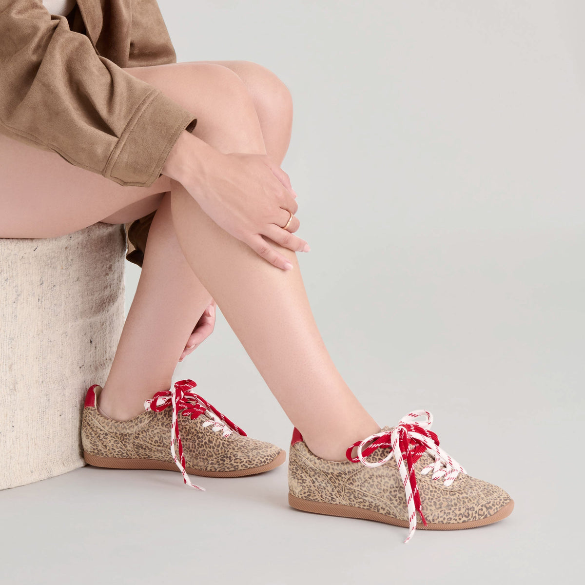Laini Tan Leopard Printed Suede Sneakers | Dolce Vita Everyday