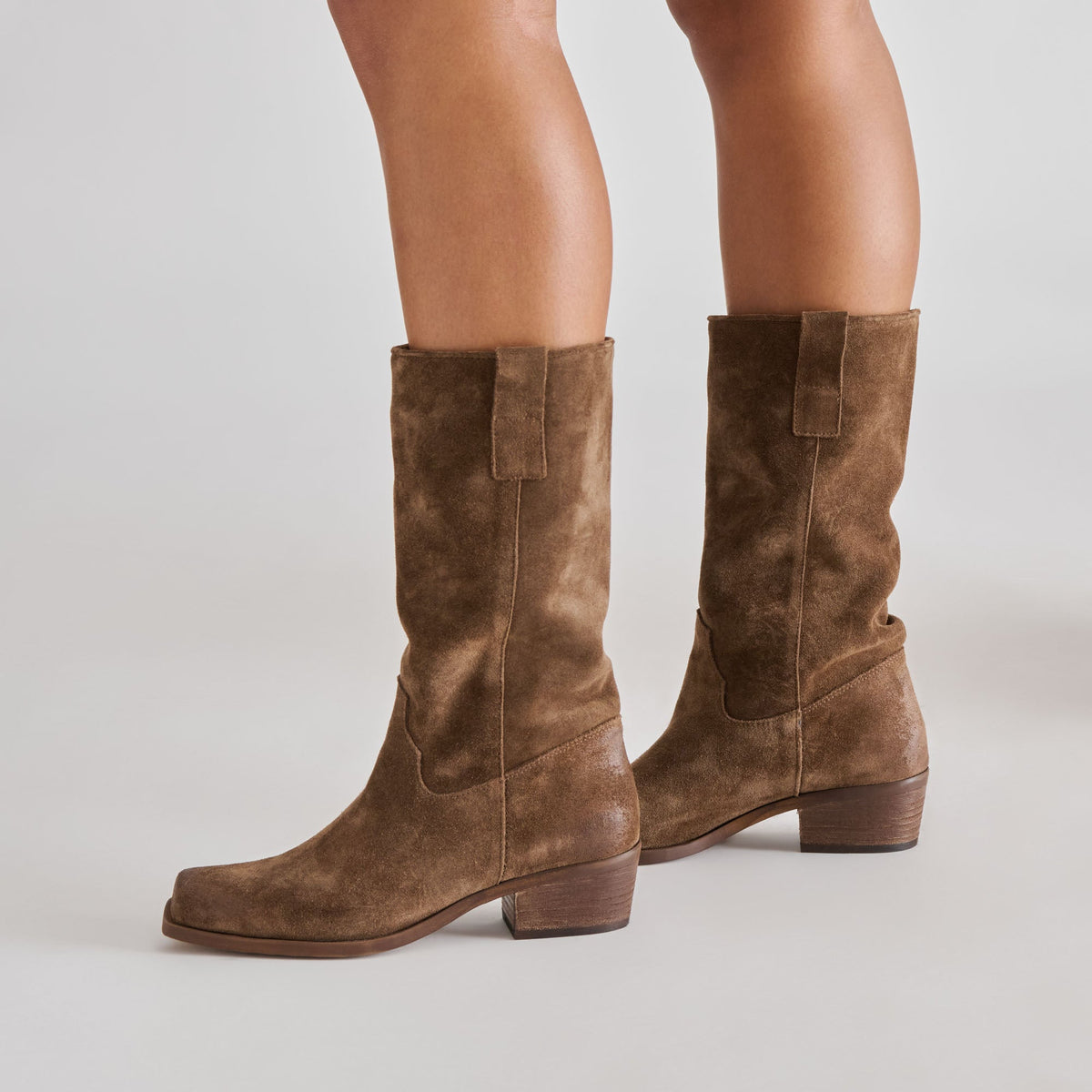 Romie Chocolate Suede Boots | Dolce Vita Latest
