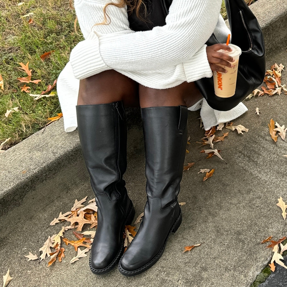 Glory H2O Waterproof Black Leather Wide Calf Boots | Dolce Vita Popular