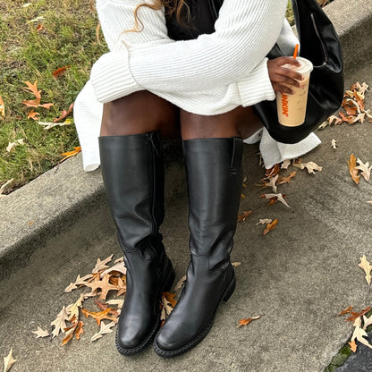 Glory H2O Waterproof Black Leather Wide Calf Boots | Dolce Vita Popular