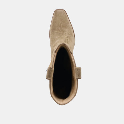 LUNI Taupe Suede Knee-High Pointed Toe Western Boots | Dolce Vita Top Pick