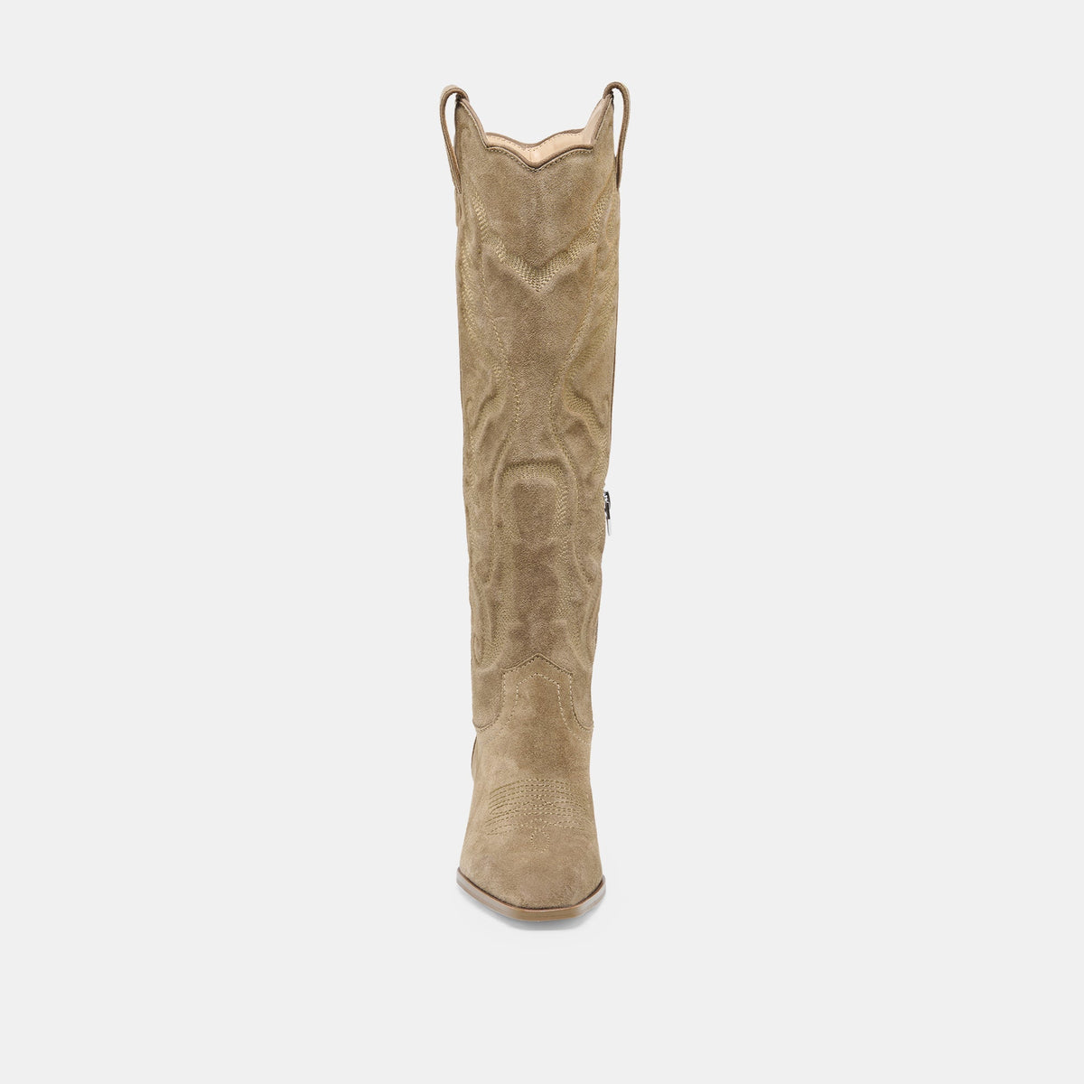 LUNI Taupe Suede Knee-High Pointed Toe Western Boots | Dolce Vita Top Pick