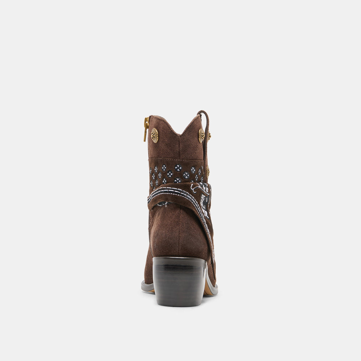 MEKALA Dk Brown Suede Pointed-Toe Ankle Western Boots | Dolce Vita Value