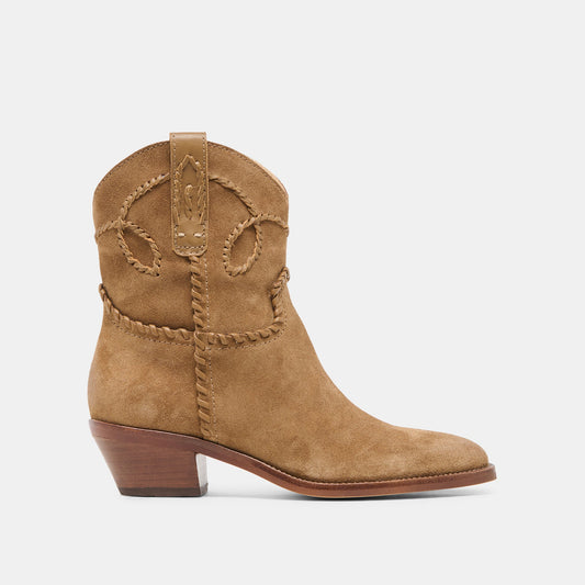 RUDO Lt Brown Suede Western Pointed-Toe Ankle Boots | Dolce Vita Smart Buy